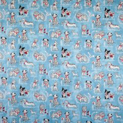 Super Snuggle Flannel Fabric Dog Breeds Blue