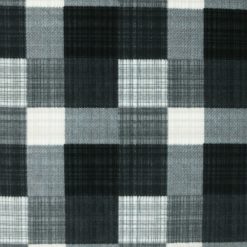 Black   Gray Sketched Plaid Anti Pill Fleece Fabric