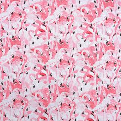 Pink Packed Flamingos Novelty Cotton Fabric