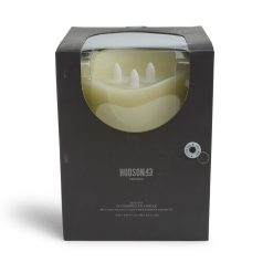 6 LED Ivory Aurora Flame Wave Edge Pillar Candles by Hudson 43