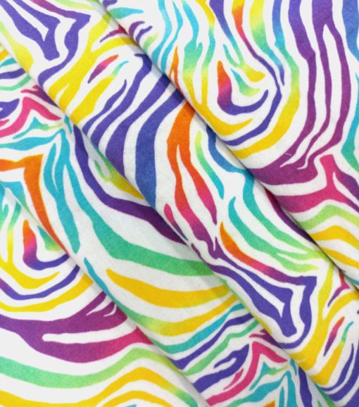 Rainbow Zebra Super Snuggle Flannel Fabric - Image 2