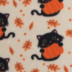 Black Cats With Pumpkins Blizzard Fleece Fabric