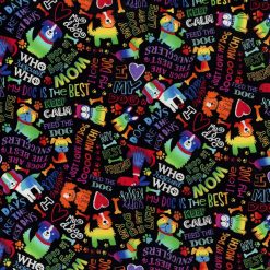 Hi Fashion Multicolor My Dog Is The Best Novelty Cotton Fabric