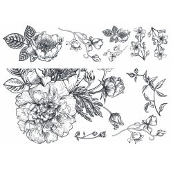 York Wallcoverings Wall Decals Black   White Peony