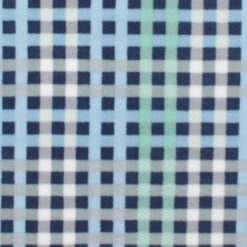 Mint   Blue Plaid Anti Pill Fleece Fabric
