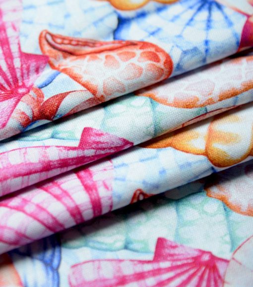 Pink Packed Seashells Novelty Cotton Fabric - Image 3