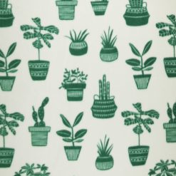 Green Cactus in Pots Anti Pill Fleece Fabric