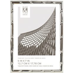5 x 7 Silver Bamboo Tabletop Picture Frame by Place   Time