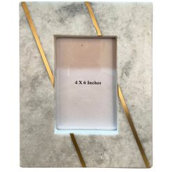 4 x 6 Marble   Gold Accent Tabletop Picture Frame by Place   Time