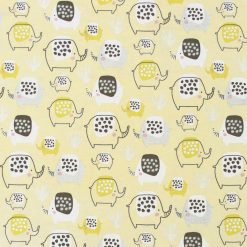 Yellow Dotty Elephants Super Snuggle Flannel Fabric