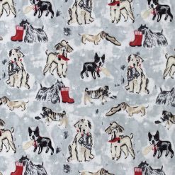 Dog Sketch Gray Super Snuggle Flannel Fabric