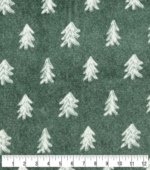 Green Tree Luxe Fleece Fabric - Image 3