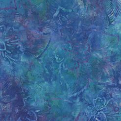 Hi Fashion Floral Large Purple Blue Batik Cotton Fabric