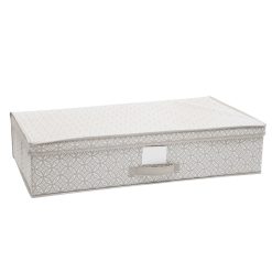 Simplify 28 x 6 Gray Boho Under the Bed Storage Box With Handle