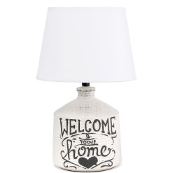 All The Rages Welcome Home Ceramic Farmhouse Entryway Accent Table Lamp