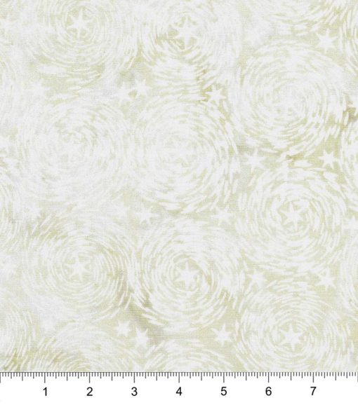 Star Swirls on Cream Patriotic Batik Cotton Fabric - Image 2