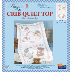 Jack Dempsey 40 x 60 Baby Love Bears Stamped Crib Quilt Top