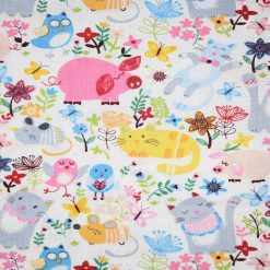 Animals In The Garden Novelty Cotton Fabric