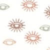 Cream Eye Blizzard Prints Fleece Fabric