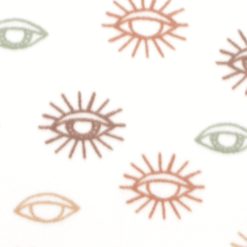 Cream Eye Blizzard Prints Fleece Fabric