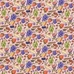 Fabric Traditions Picnic Time on Pink Novelty Cotton Fabric