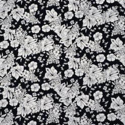 Luau Floral on Black Quilt Foil Cotton Fabric by Keepsake Calico