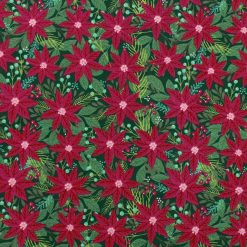 Poinsettia   Leaf Super Snuggle Christmas Flannel Fabric