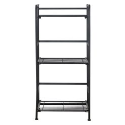 FlipShelf Black 3 Tier Metal Narrow Shelving Unit