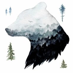 RoomMates Watercolor Mountain Bear Giant Decal