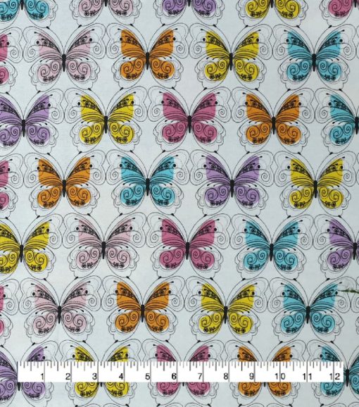 Butterflies Super Snuggle Flannel Fabric - Image 2