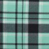 Mint Black Plaid Blizzard Fleece Fabric