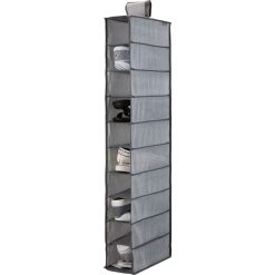 Simplify 47 Heather Gray 10 Shelf Shoe Organizer