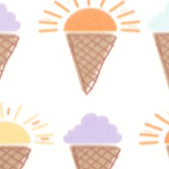 Sun Ice cream Blizzard Prints Fleece Fabric