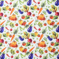 Tossed Vegetables Novelty Cotton Fabric