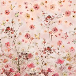Hi Fashion Pink Spring Floral Premium Cotton Fabric