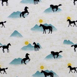 Horses   Mountains Super Snuggle Flannel Fabric