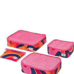 x Jade Purple Brown Butterfly Swirl Night Kyoto Packing Cube Set