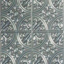 Silver Tin Peel   Stick Tile Backsplash