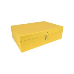 14 Gold Rectangle Box With Button Closure