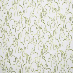 Green Bunny Outline Super Snuggle Flannel Fabric