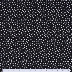 Irregular Dots on Black Quilt Cotton Fabric by Keepsake Calico