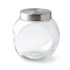 7 Round Tilted Glass Jar With Lid by Park Lane