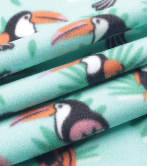 Green Toucan Blizzard Prints Fleece Fabric - Image 2