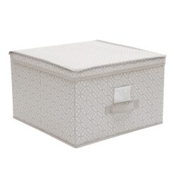 Simplify 16 x 10 Gray Boho Storage Box With Handle
