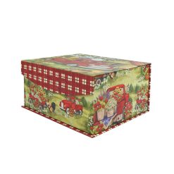 12 Red Truck With Flowers Flip Top Box by Place   Time