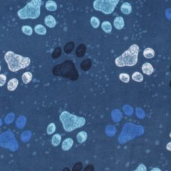 Blue Watercolor Paws Anti Pill Fleece Fabric