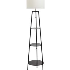All The Rages 62.5 Shelf Floor Lamp 3 Tier With Fabric Shade