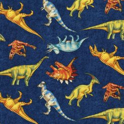 Hi Fashion Bright Realistic Dinos Novelty Cotton Fabric
