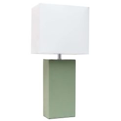 All The Rages 21 Leather Base Modern Lamp With Fabric Shade