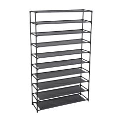 Simplify 59.5 Black 10 Tier Shoe Rack